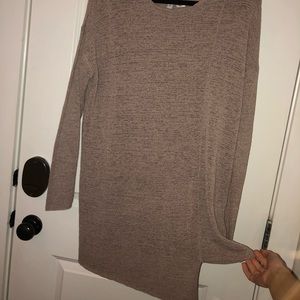 Divided Scoop Neck Asymmetrical Long Sleeve Top